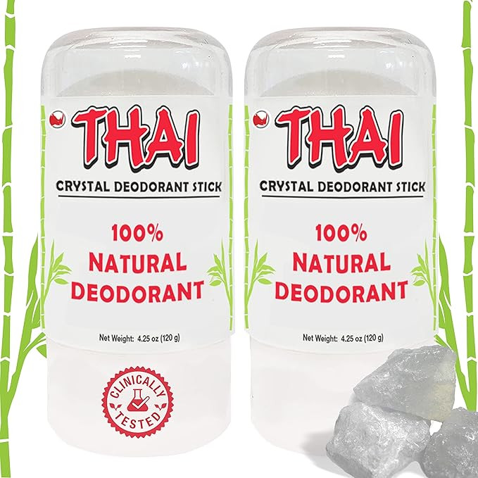 2-PACK Thai Crystal Deodorant Salt Stone - Clinically Tested, Dermatologist Approved - Natural Un... | Amazon (US)
