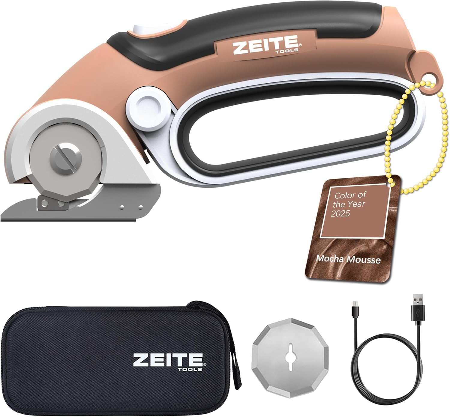 ZEITE 4V Cordless Electric Scissors Cardboard Cutter with 2 Blades,Storage Case,Rotary Cutter for... | Amazon (US)
