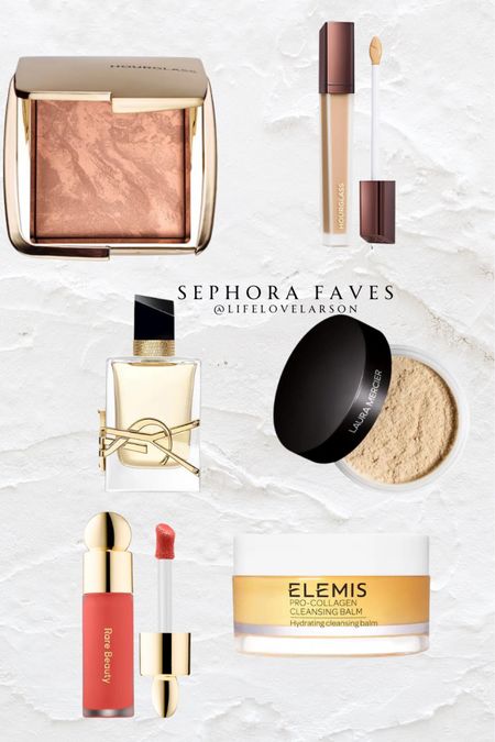 Sephora favorites, ysl perfume, rare beauty blush, setting powder, hourglass concealer, Elemis cleansing balm, hourglass bronzer 

#LTKbeauty #LTKxSephora #LTKover40