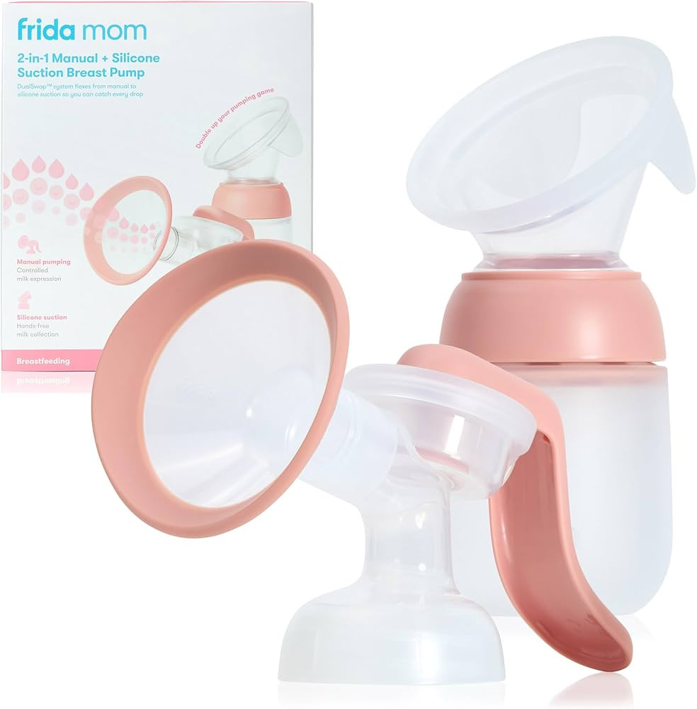 Frida Mom 2-in-1 Manual Breast Pump with Hands-Free Silicone Suction Cup, Milk Collector, Wireles... | Amazon (US)
