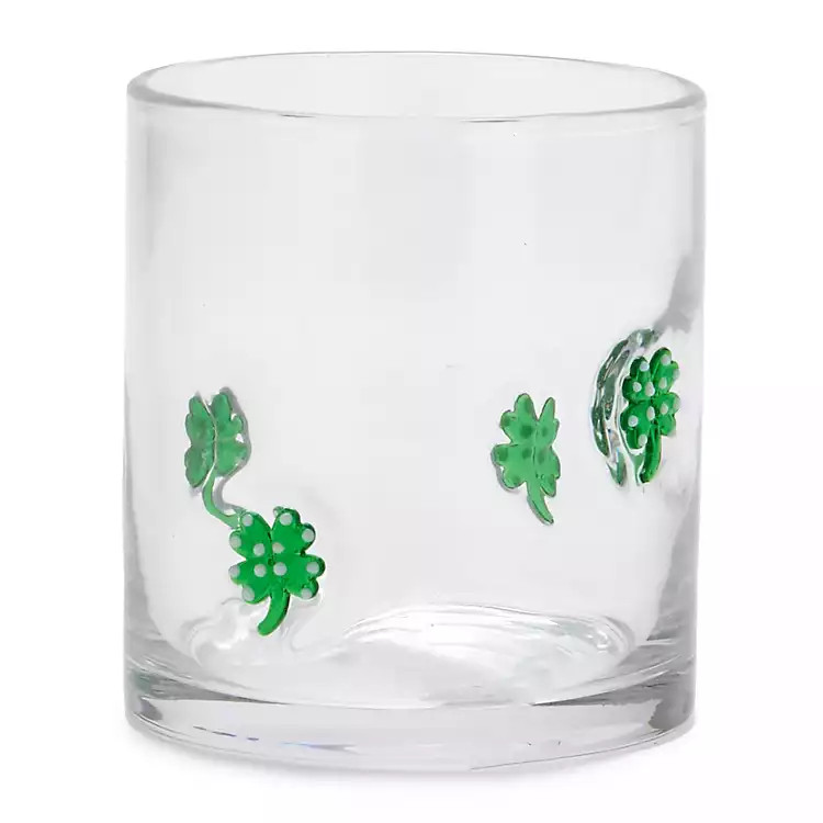 St Patrick Clover Icon Glass Tumbler | Kirklands