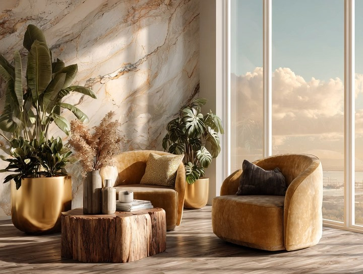 Two velvet chairs, golden hour views, and sculptural gold planters — the perfect recipe for elevated vertical living. This cozy corner feels warm, modern, and luxurious, blending soft textures with natural greenery and polished gold accents. Whether you’re reading, unwinding, or simply styling your space, this setup proves that even small high-rise corners can feel incredibly chic. Shop similar velvet chairs and gold planters to recreate this elevated look. #LTKDecor
#HomeFavorites
#SmallSpaceLiving
#VerticalLiving #ModernElegance
#WarmLuxury
#GoldenHourGlow
#CozyCorners
#MinimalGlam #VelvetChairs
#GoldPlanters
#IndoorPlantsDecor
#StatementSeating
#HighRiseLiving 

 #LTKHome