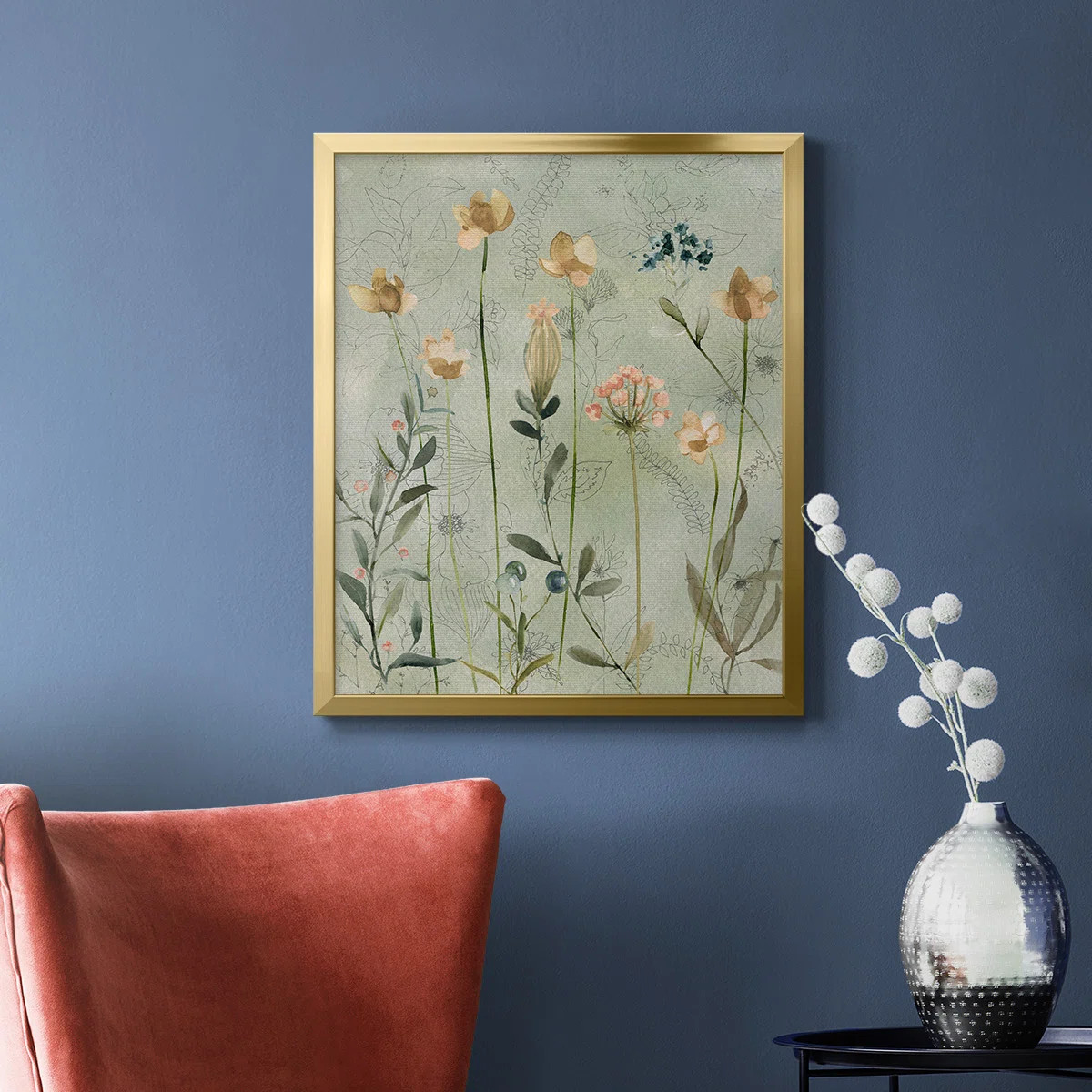 Botanical Sketchbook Premium Framed Canvas - Ready to Hang | Wayfair | Wayfair North America