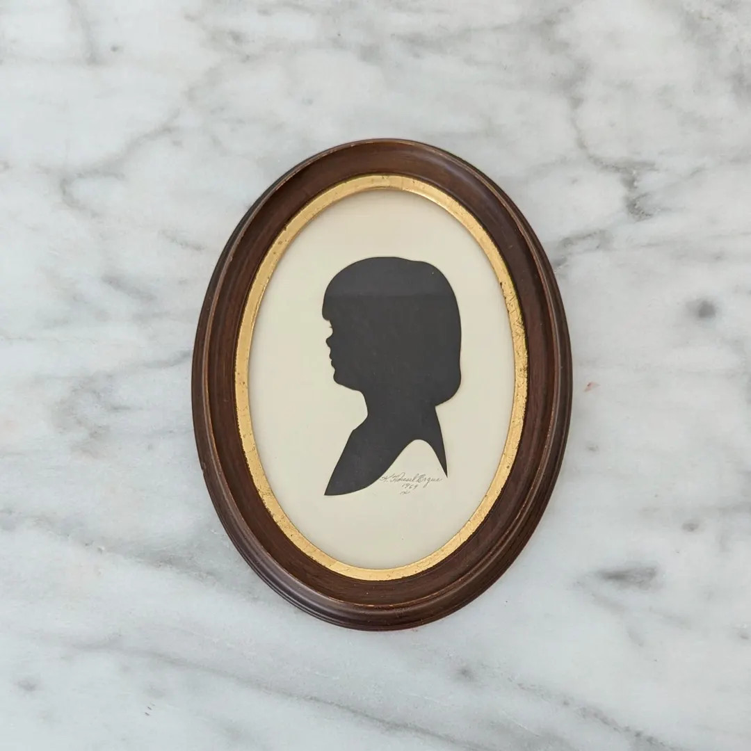 Vintage Silhouette Framed Art/Antique Home Decor/Paper Silhouette/Vintage Papercut/Small Framed A... | Etsy (US)