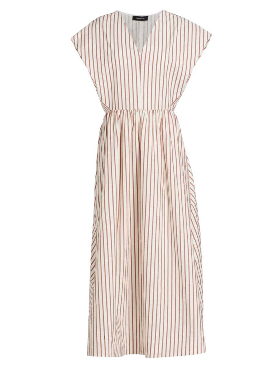 Striped Poplin Midi-Dress | Saks Fifth Avenue