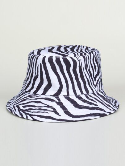 Zebra Stripe Print Bucket Hat | SHEIN