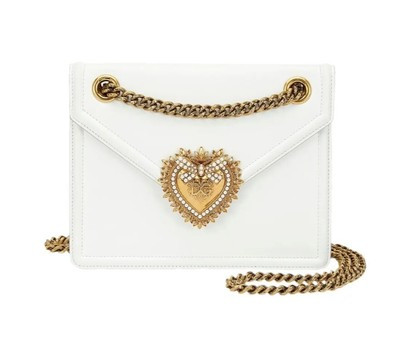 DOLCE &GABBANA Handbag White Gold Leather Devotion Shoulder Clutch Crossbody Bag  | eBay | eBay US