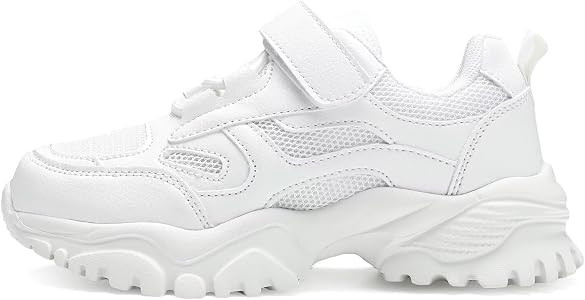DSWED Unisex-Child Leather Lightweight Breathable Knit Athletic Running Sneakers for Kids Shoes f... | Amazon (US)