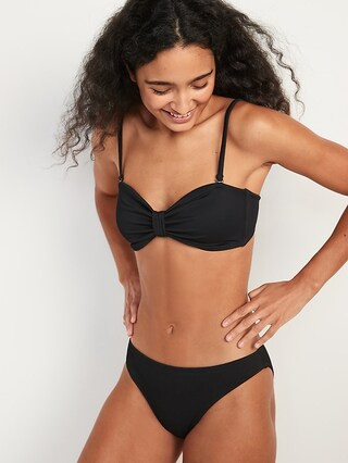 Low-Rise Classic Rib-Knit Bikini Swim Bottoms for Women | Old Navy (US)