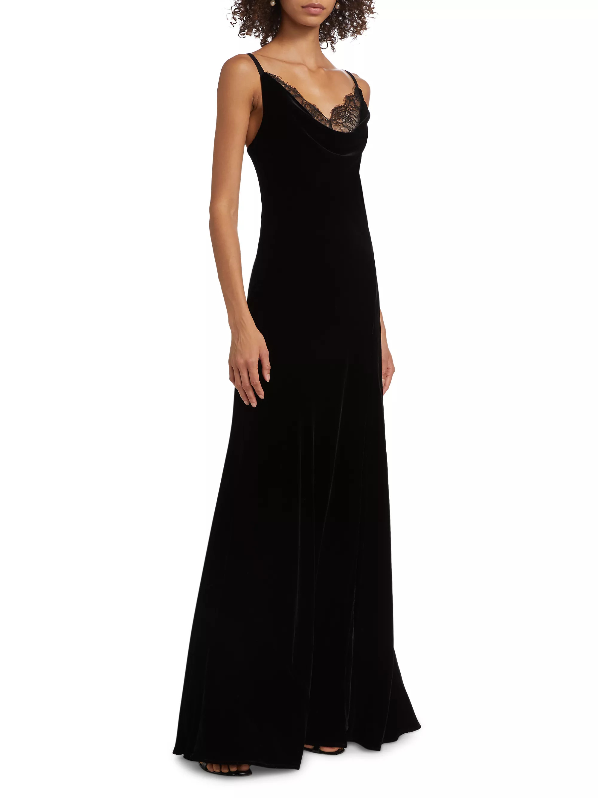 Venice Velvet-Lace Cowlneck Gown | Saks Fifth Avenue