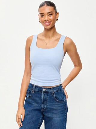 Hug Double-Layer Scoop-Neck Tank Top | Old Navy (US)