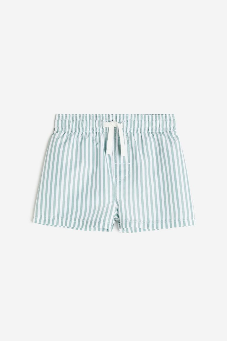 Patterned Swim Shorts - Dusty green/striped - Kids | H&M US | H&M (US + CA)