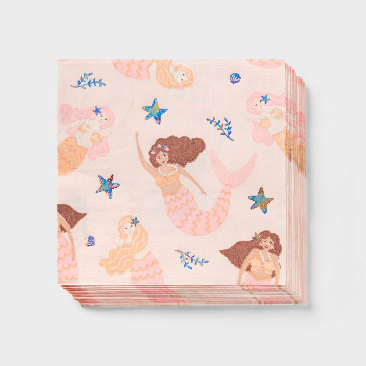 Pink Mermaid Lunch Napkin 30ct - Spritz™ | Target