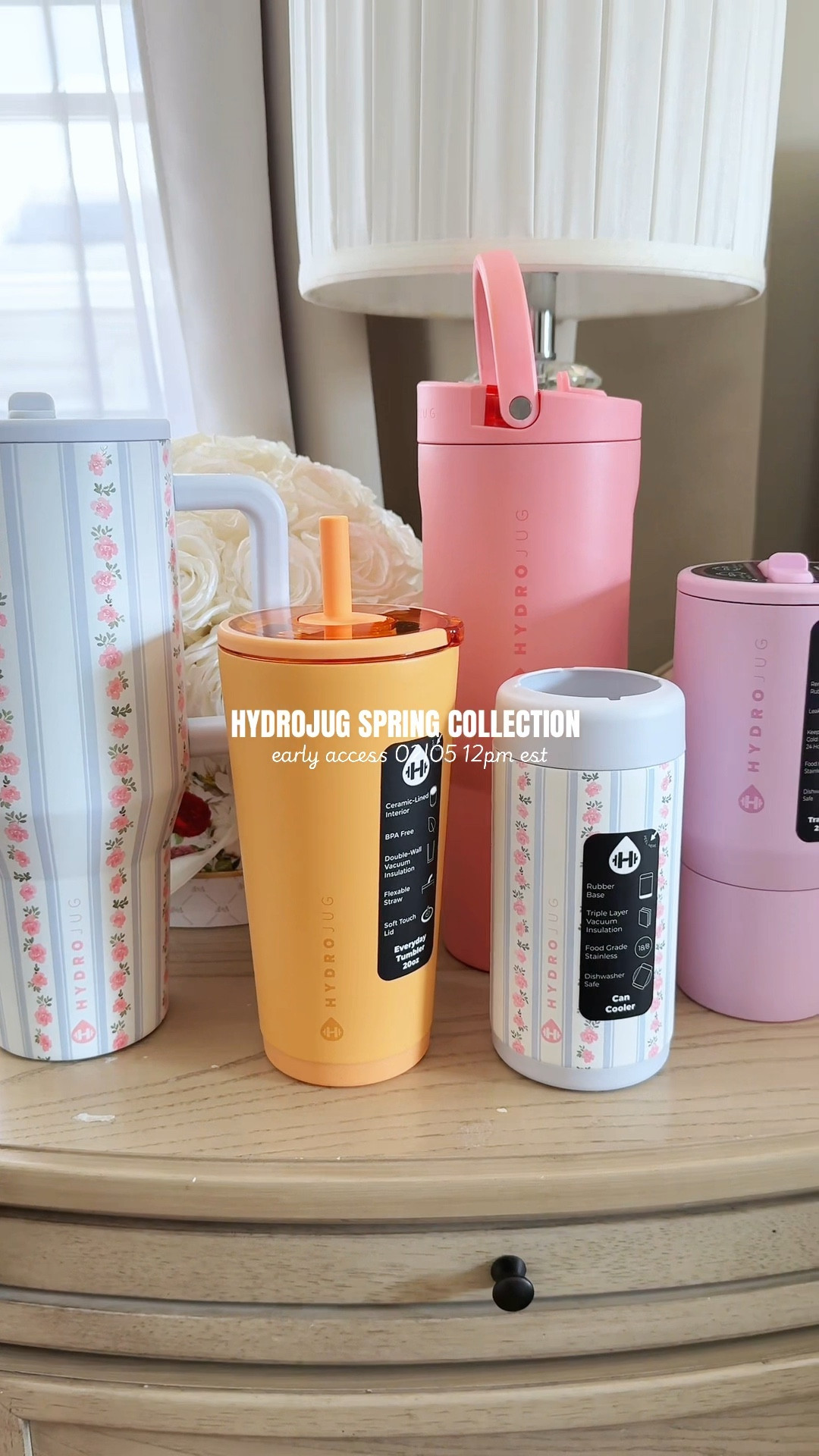 IRYNACOLLICA at checkout 🌸 HydroJug Spring Collection!! Early access exclusively on TikTok 2|6 at 12pm EST. What color are you grabbing?! 

HydroJug spring collection tumbler, pastel water bottle aesthetic, large capacity insulated water bottle, floral print tumbler cup, cute reusable water bottle for women, aesthetic hydration bottle, leakproof travel tumbler, daily water intake bottle, motivational water bottle cute, summer water bottle pastel

#LTKSeasonal #LTKValentine #LTKHome