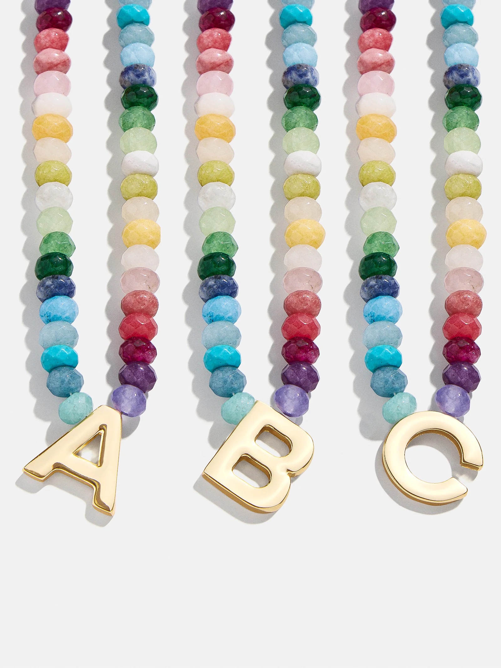 Semi-Precious Block Initial Necklace - Multi | BaubleBar