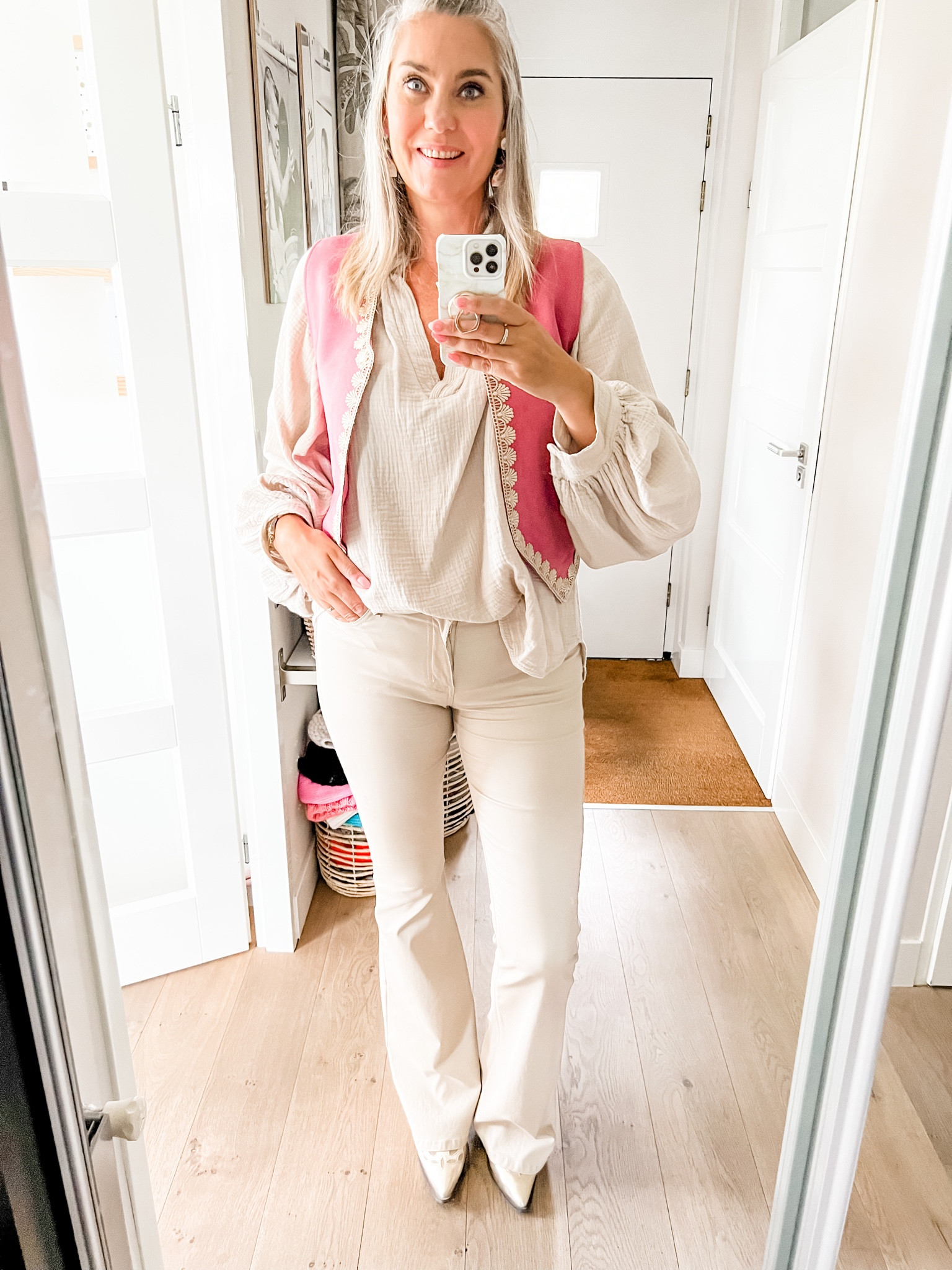 Outfits of the week

Pink or lilac velvet vest is from Poppy the Label (can’t link). Wearing the largest size. 

Beige waffle cotton blouse is one size. 

Tall specific beige coated jeans are currently sold out but they are available in black, so I will link those as well. I am wearing a medium/tall. 

Boots are from DW/RS and can’t be linked. I sized one up. 



#LTKunder50 #LTKeurope #LTKstyletip