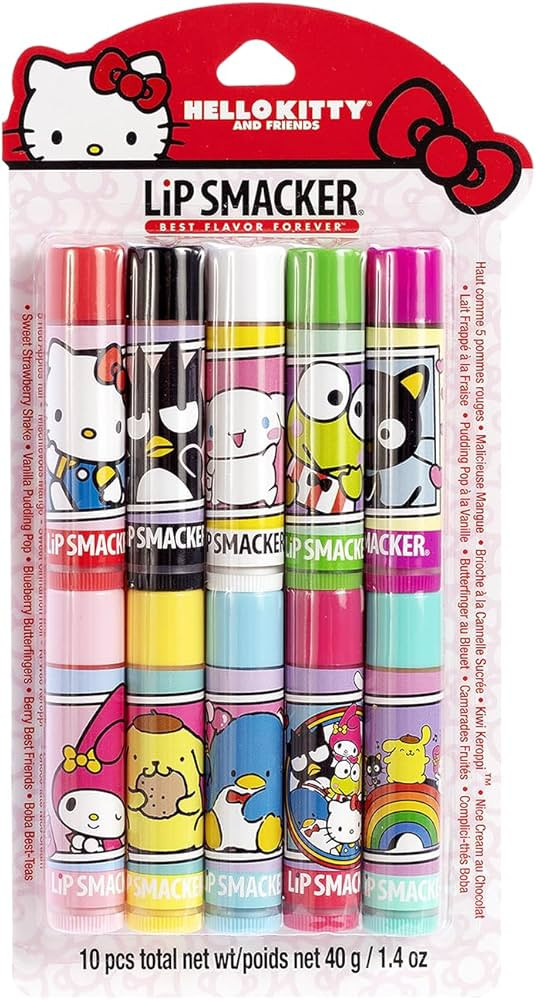 Lip Smacker Sanrio Hello Kitty & Friends Pack - 10 Moisturizing Lip Balms, Clear Matte, Hydrating... | Amazon (US)