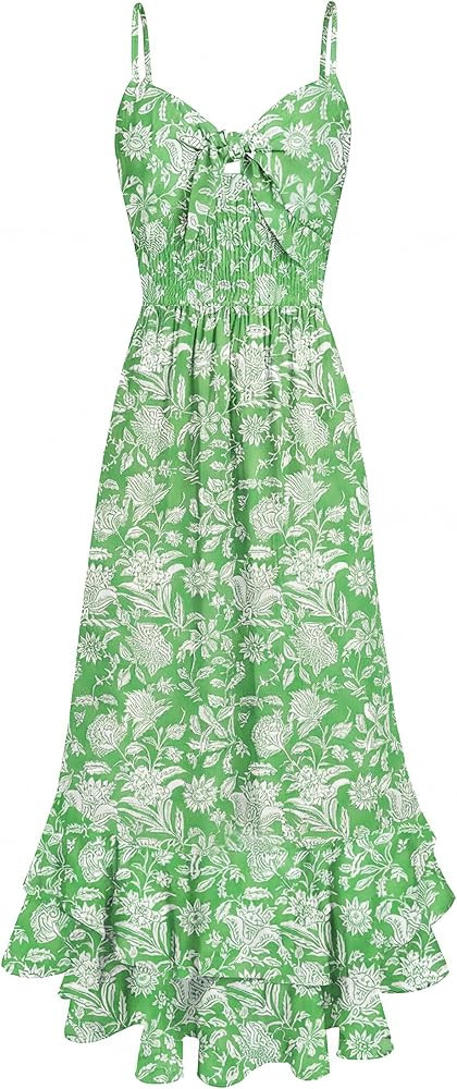 GRACE KARIN Womens Maxi Floral Sundresses Summer Beach Boho Dress Spaghetti Strap Dresses Casual ... | Amazon (US)