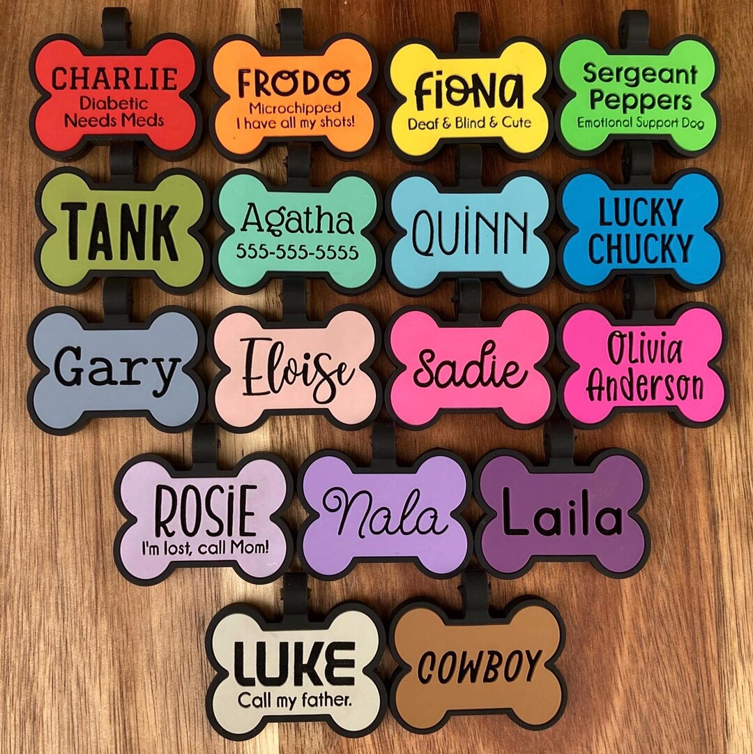Silicone Dog Tag, Silent Dog Tag, Pet ID Tag, Personalized - Discounts for Orders of 3 Tags or Mo... | Etsy (US)