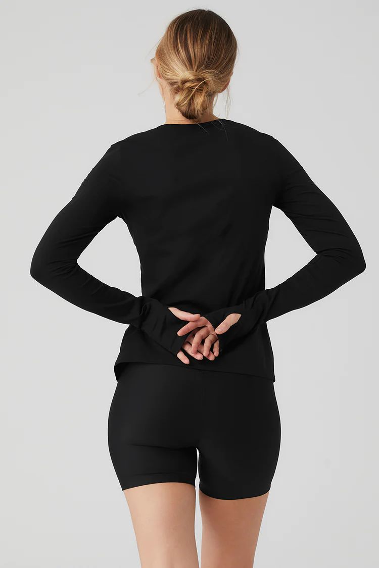 Alosoft Finesse Long Sleeve - Black | Alo Yoga