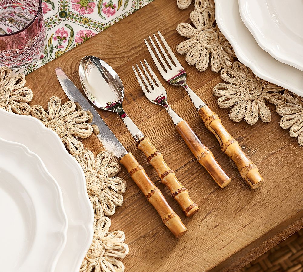 Natural Bamboo Flatware Sets | Pottery Barn CA