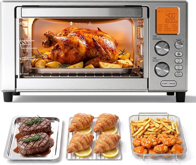 Electactic 12-in-1 Air Fryer Toaster Oven Combo, 22L Countertop Oven | Amazon (US)