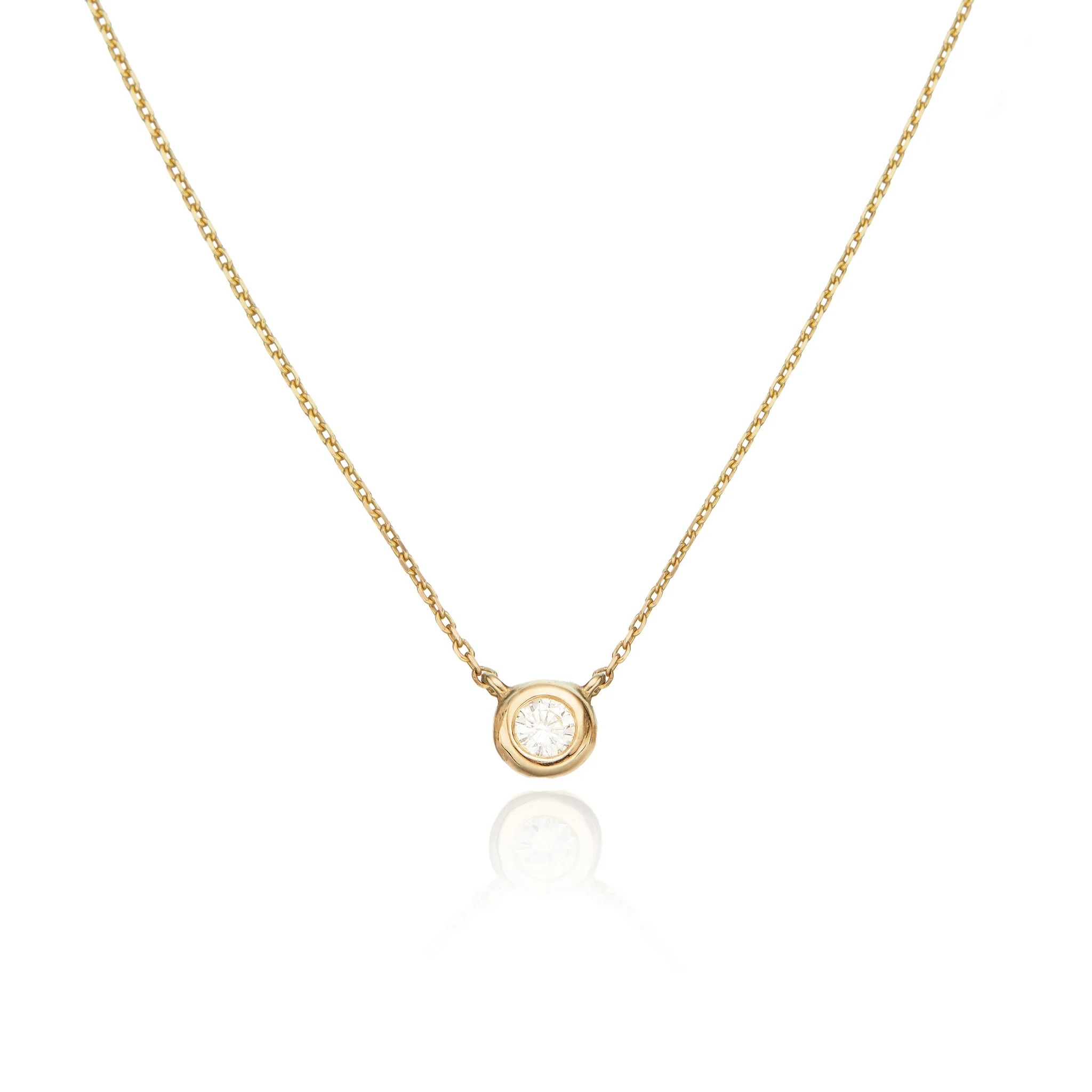 Solid Gold Floating Diamond Necklace | Lily & Roo
