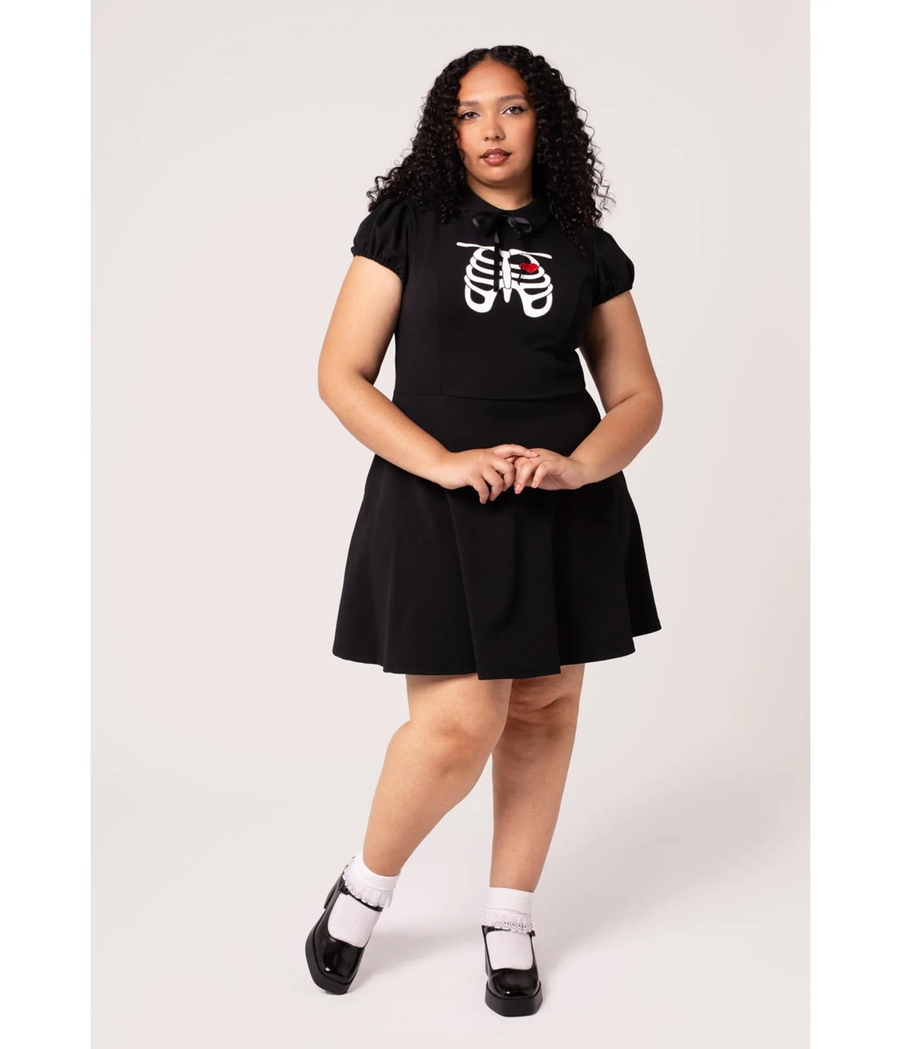 Hell Bunny Black Skeleton Girl Dress | UniqueVintage