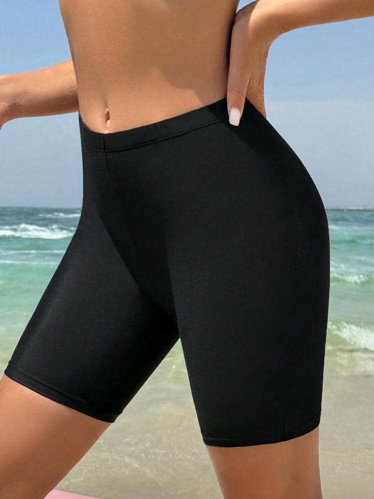 Swim SPRTY Solid Color Swim Trunks, Simple Style For Beach Vacation | SHEIN