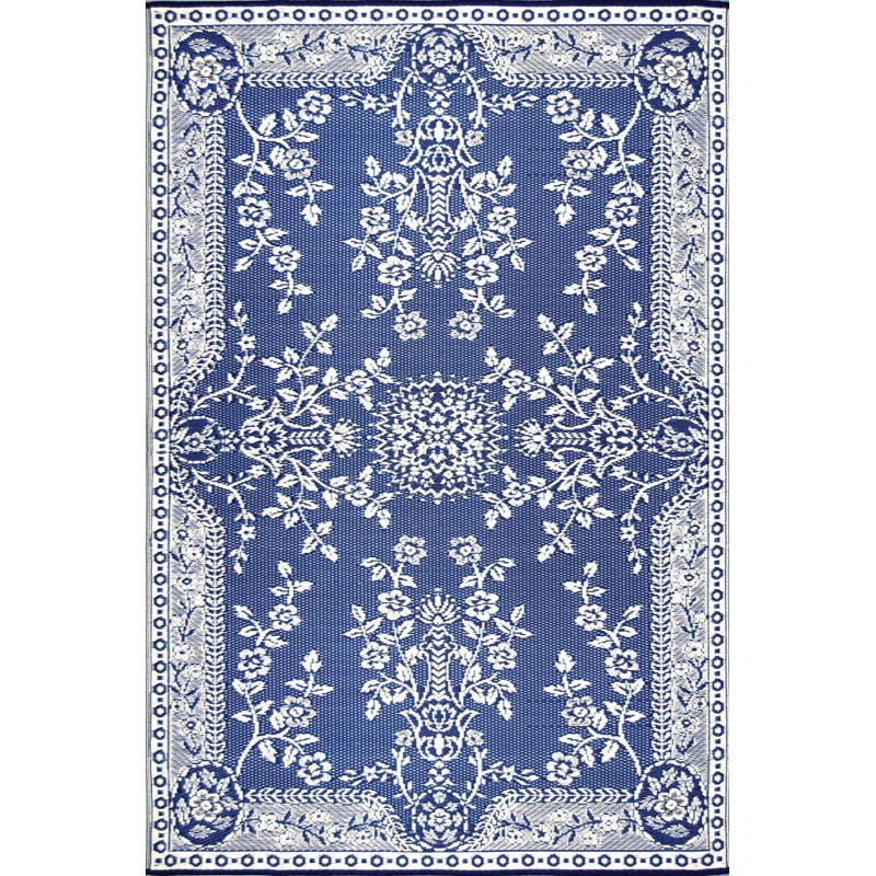 Garland Oriental Polypropylene Blue Indoor/Outdoor Area Rug | Wayfair North America