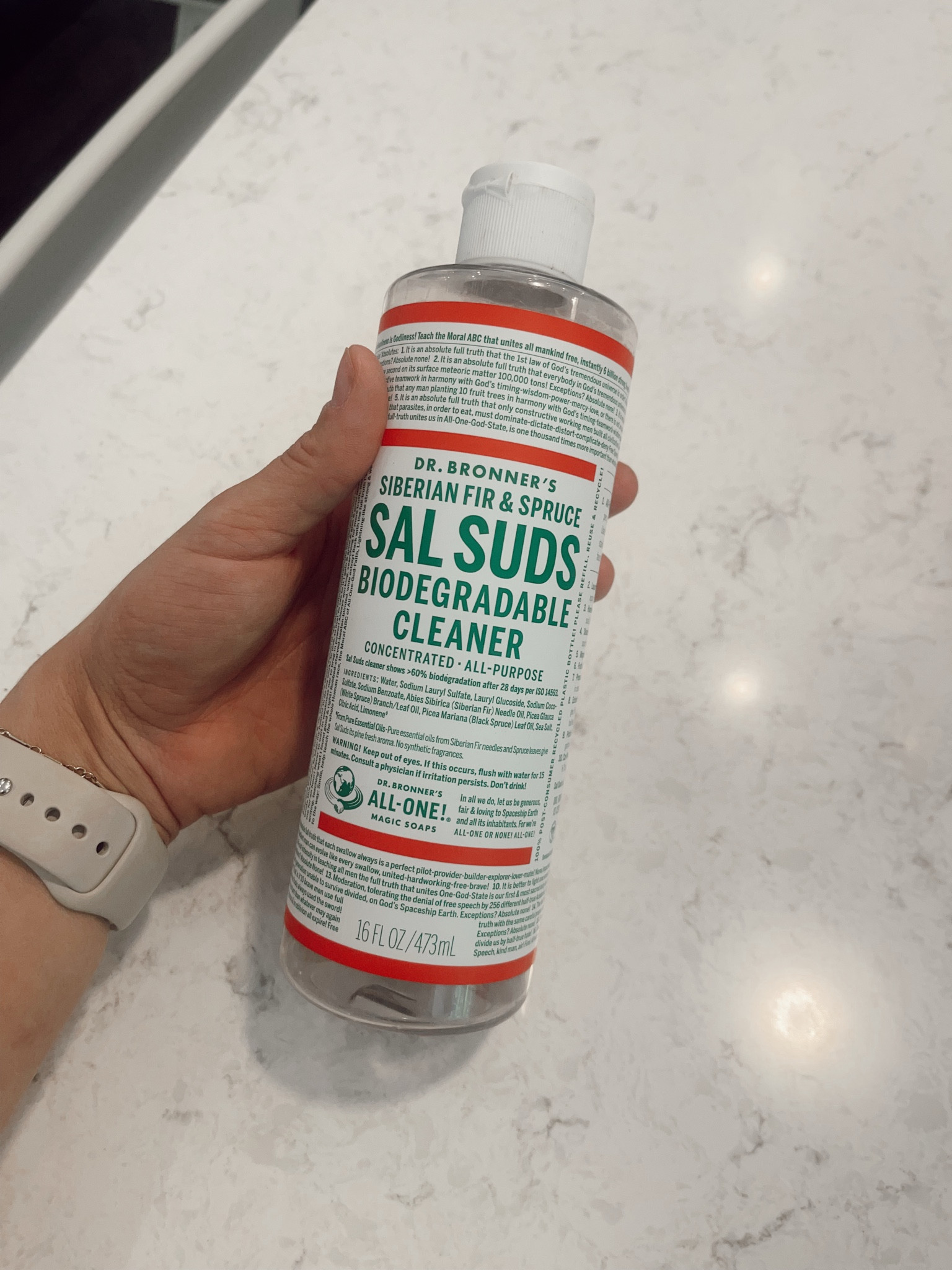 Dr. Bronners sal suds biodegradable all purpose cleaner is my go to for EVERYTHING- it’s non toxic and actually gets the job done.
non toxic living, non toxic substitute, cleaning swaps, all purpose cleaner 

#LTKFindsUnder50 #LTKStyleTip #LTKHome