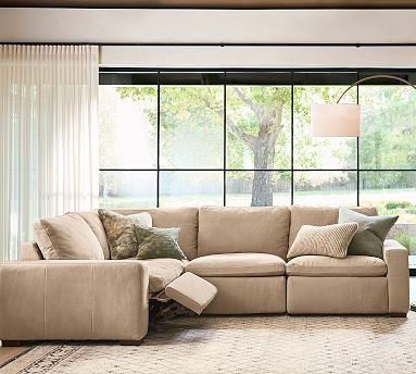 Westlake Leather Reversible Power Reclining Sectional (121") | Pottery Barn (US)