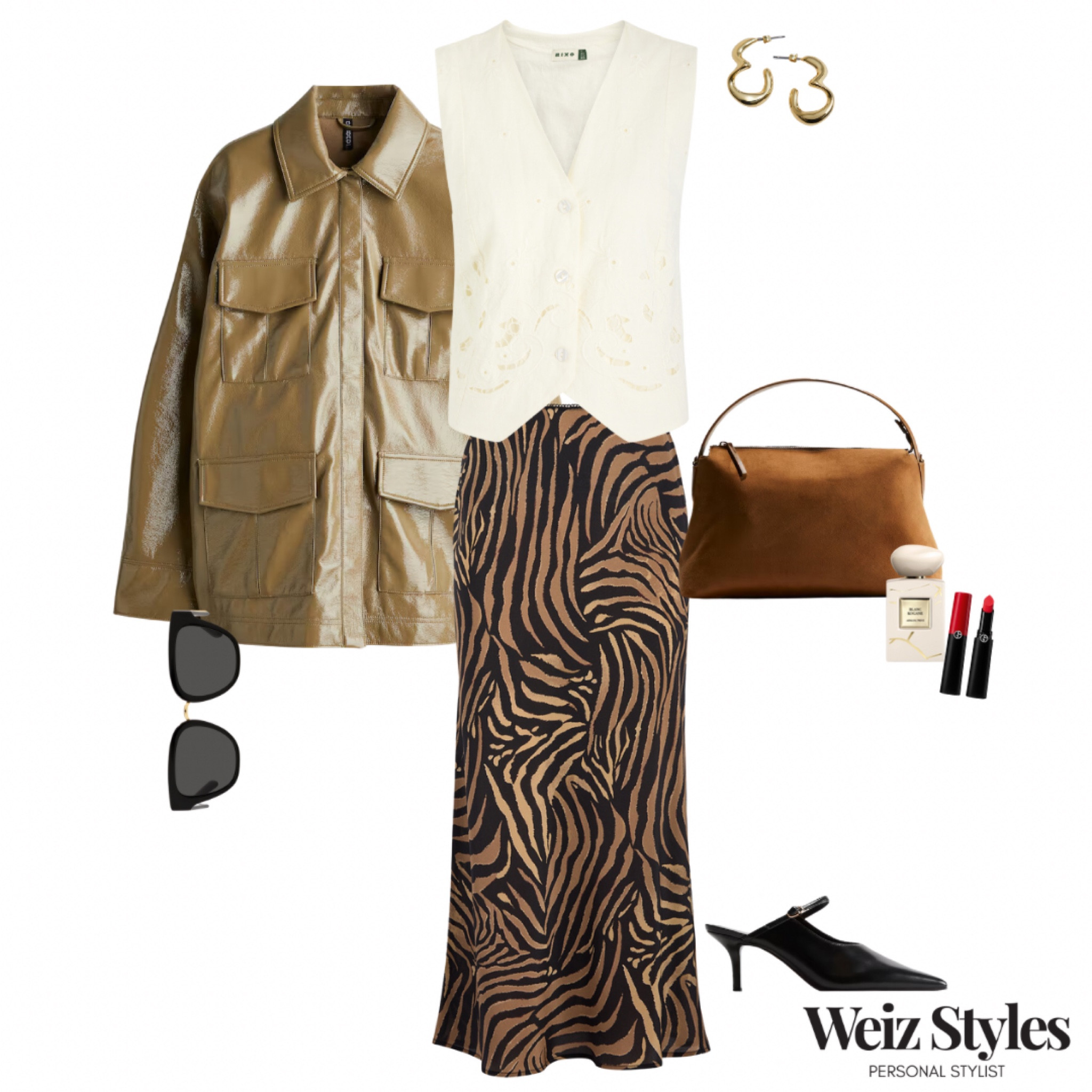 As the retailers start to drop a few Autumnal pieces, I thought it was time to style this fab combination, perfect for the transitional season 💖

Who else is a satin skirt fan? Femininely styled with this pretty broderie waistcoat ✨

Head to www.weizstyles.com to find out how I can help you on your style journey 💃🏻

Louise x

Personal stylist, styling, ootd, neutral aesthetic, London, Weiz styles, shopping, outfit of the day, uk, confident, handbag, bag, perfume, fragrance, lipstick, lip, elevate you style, feel good, flat lay, shopping, high street, designer, ltk, stain skirt, animal print, zebra, brown, black, midi skirt, waistcoat, sleeveless, broderie anglaise, detail, pretty, feminine, cute, outfit ideas, patent, green, leather, cream, sunglasses, cool, elevated, elegant, chic, heels, black shoes, lipstick, red, pop of colour, suede, gold earrings, Rixo, Harvey Nichols, H&M, net a porter, handbag, trendy, stylish

#LTKautumn #LTKuk #LTKstyletip