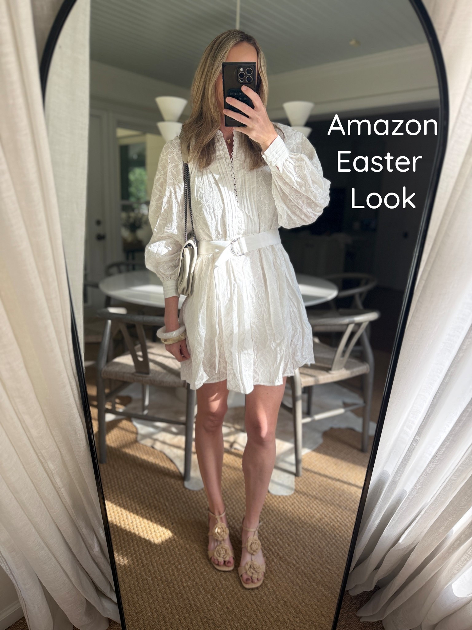 My favorite Easter dress on Amazon! Lined, cotton, great quality for the price. Adorable with some textured accessories. Size small! 