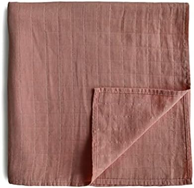 mushie Muslin Baby Swaddle Blanket | 100% Organic Cotton (Cedar) | Amazon (US)