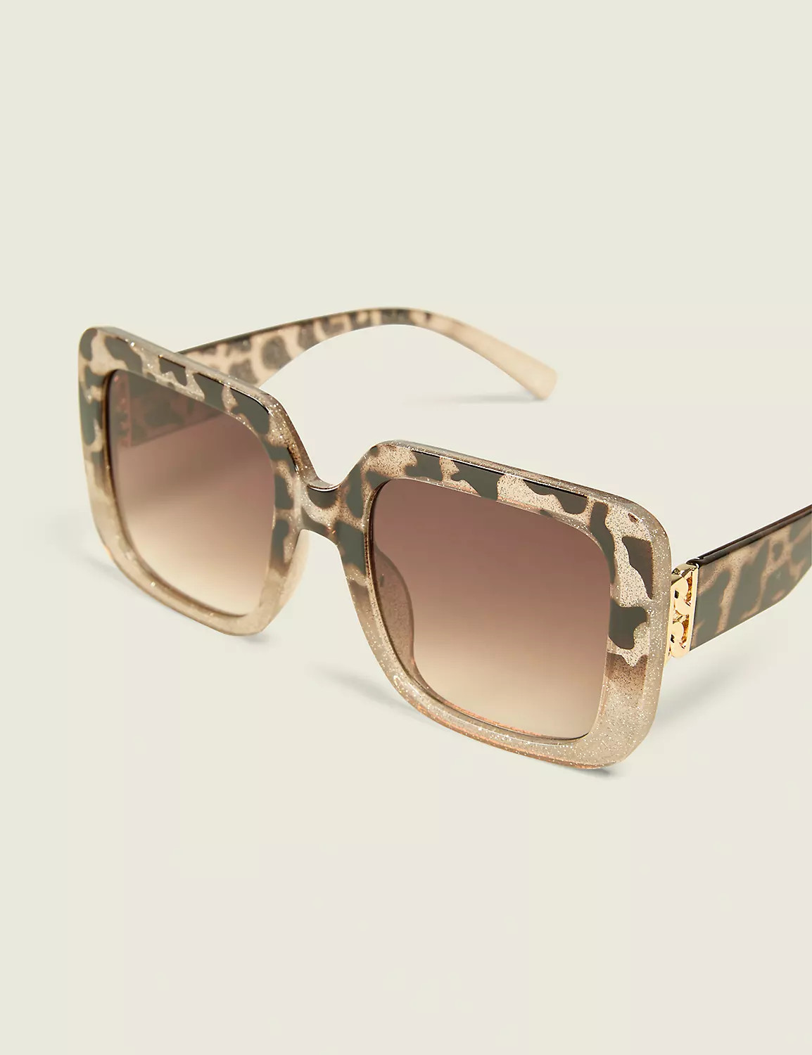 Cheetah & Glitter Square Sunglasses | Lane Bryant (US)