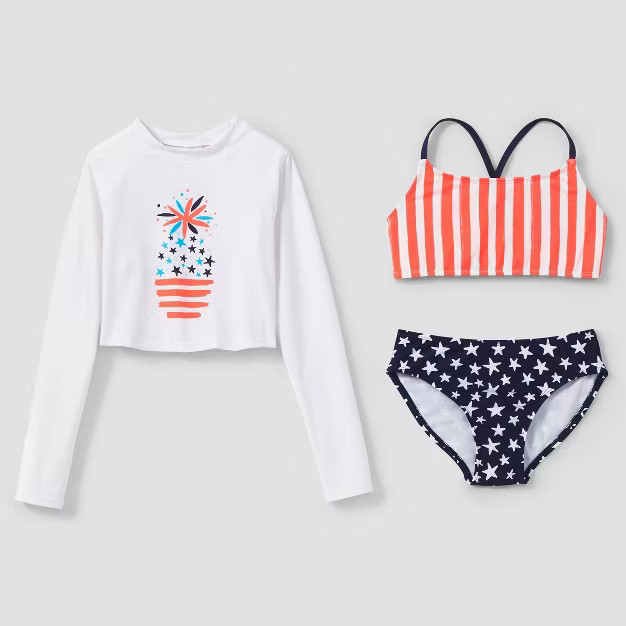 Girls' Striped Rash Guard Sets - Cat & Jack™ | Target