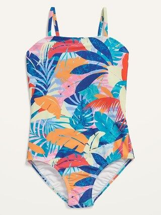 Patterned Bandeau One-Piece Swimsuit for Girls | Old Navy (US)