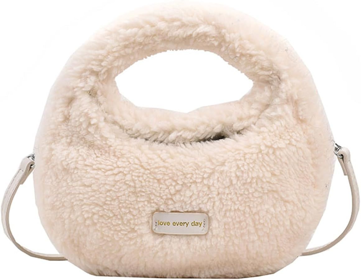 Extolove Fluffy Purse, Furry Purse Faux Fur Bag Cute Lambswool Fuzzy Crossbody Bag for Women | Amazon (US)