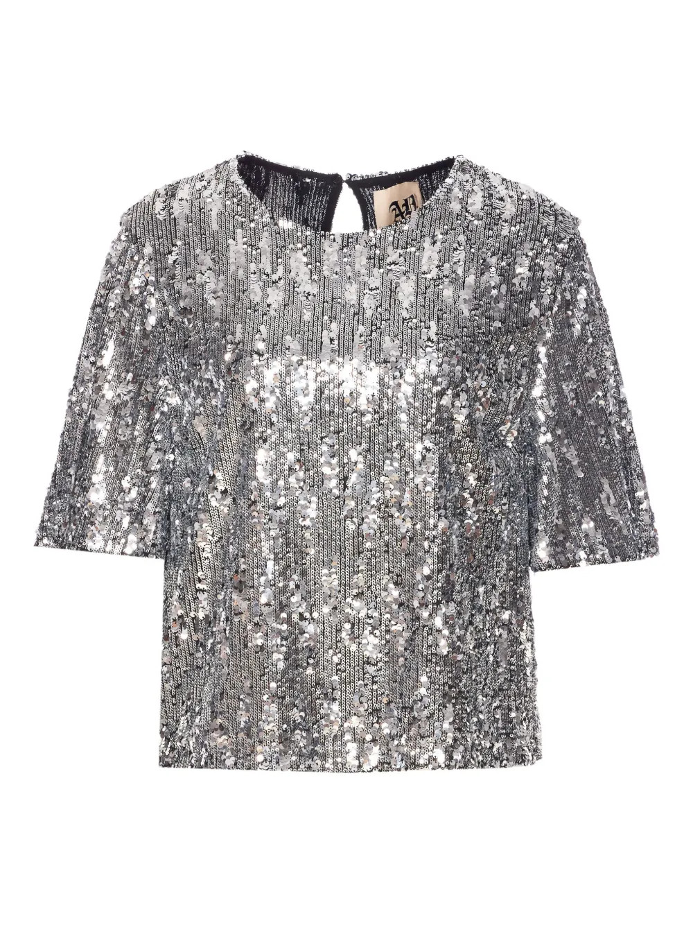 Aniye By sequin-embellished short-sleeve Top | Silver | FARFETCH | Farfetch Global