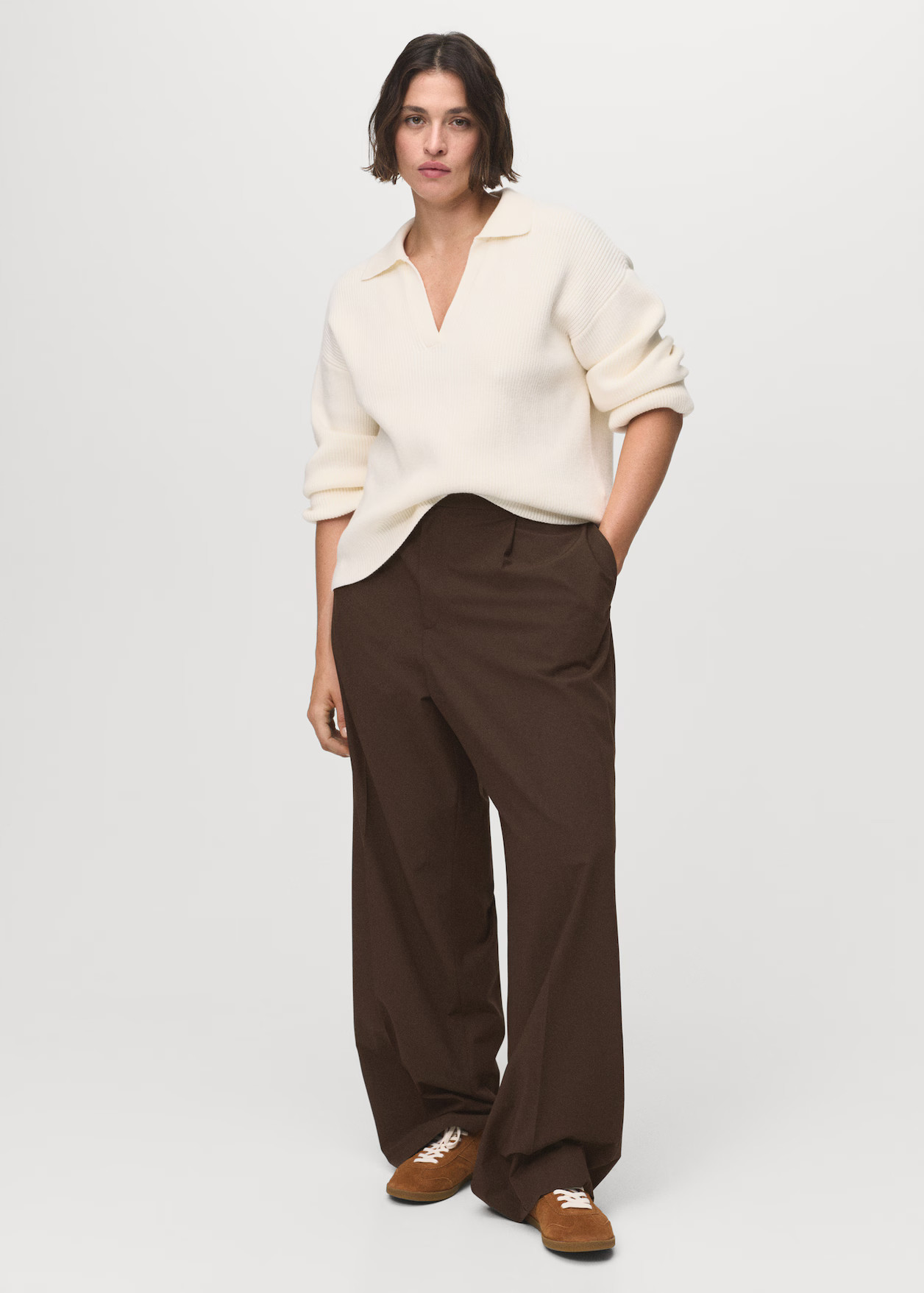 Low-rise wide-leg trousers - Women | MANGO United Kingdom | Mango EU