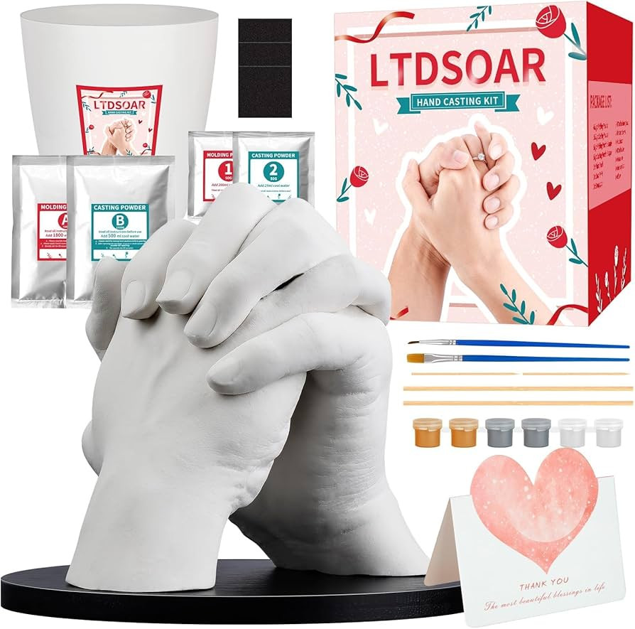 LTDSOAR Hand Casting Kit, Couples with Practice Kit, Hand Mold Kit for Adults & Kids, Romantic An... | Amazon (US)