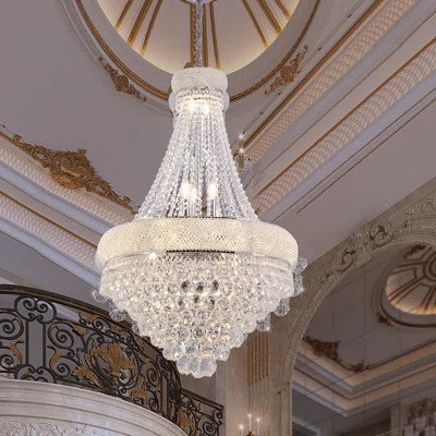 Luxurious And Elegant K9 Crystal Chandelier, Silver Finish, Classical Style For Living, Hallway, Dining Spaces | Wayfair North America