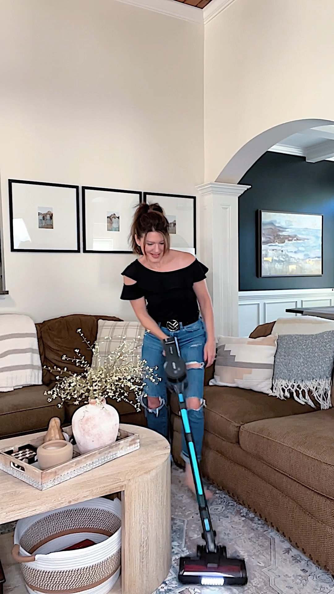 This budget friendly Amazon Choice 6-in-1 stick vac is a win! 3 suction power modes makes going from rugs and carpet to tile and hardwood a snap. It comes with an adjust telescoping wand, an LED motorized brush head, an LED crevice tool and a 2-in-1 brush brush tool 
#amazonhome 
#founditonamazon
#AmazonPrimeDeal

#LTKVideo #LTKhome #LTKxPrime