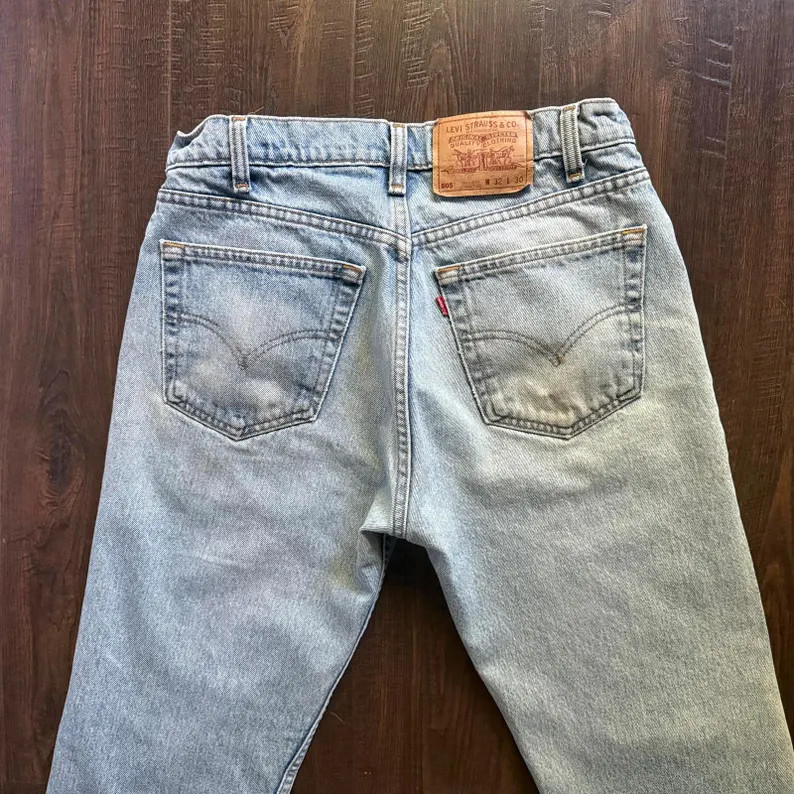 Vintage Levis 505 Jeans Mens Unisex 32x30 Blue Light Wash Denim Cotton 1992 | Etsy (US)