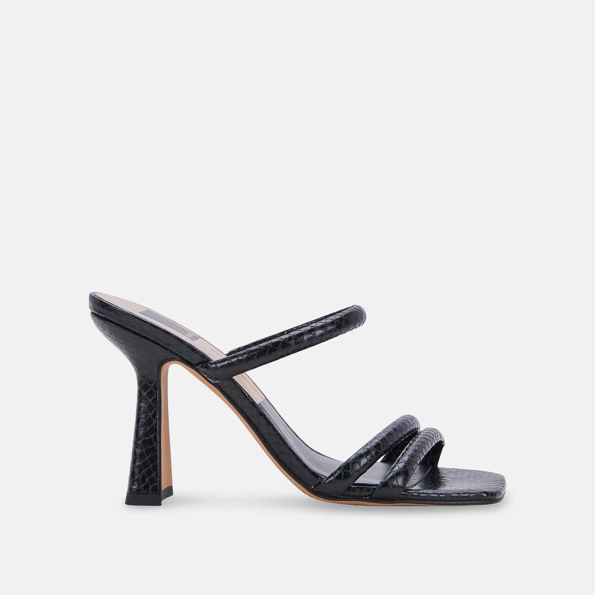 FORT HEELS BLACK EMBOSSED STELLA | DolceVita.com