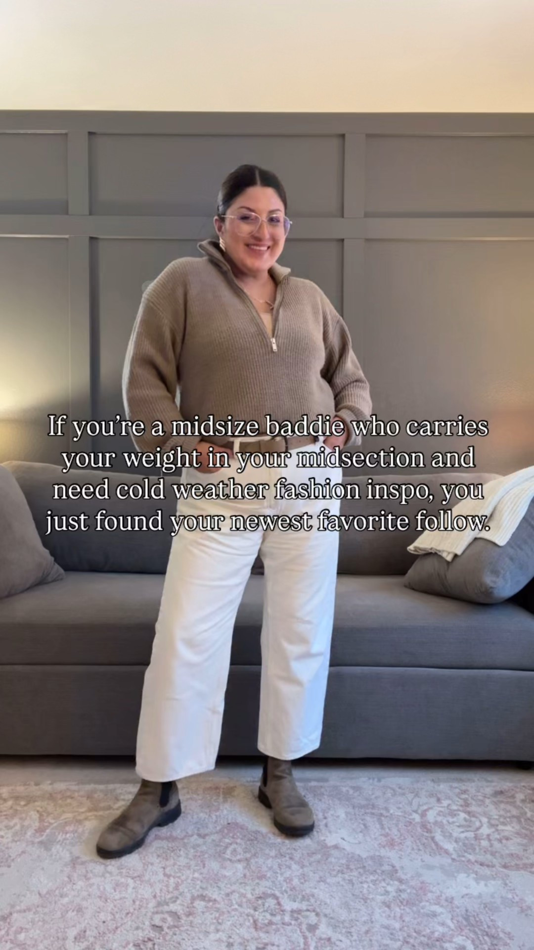 Quince sweater (L)
Spanx cami (L)- color is sold out
BRF belt (L)- old but linked similar
Madewell barrel jeans (32)
Blundstones


#LTKMidsize #LTKootd #LTKOver40