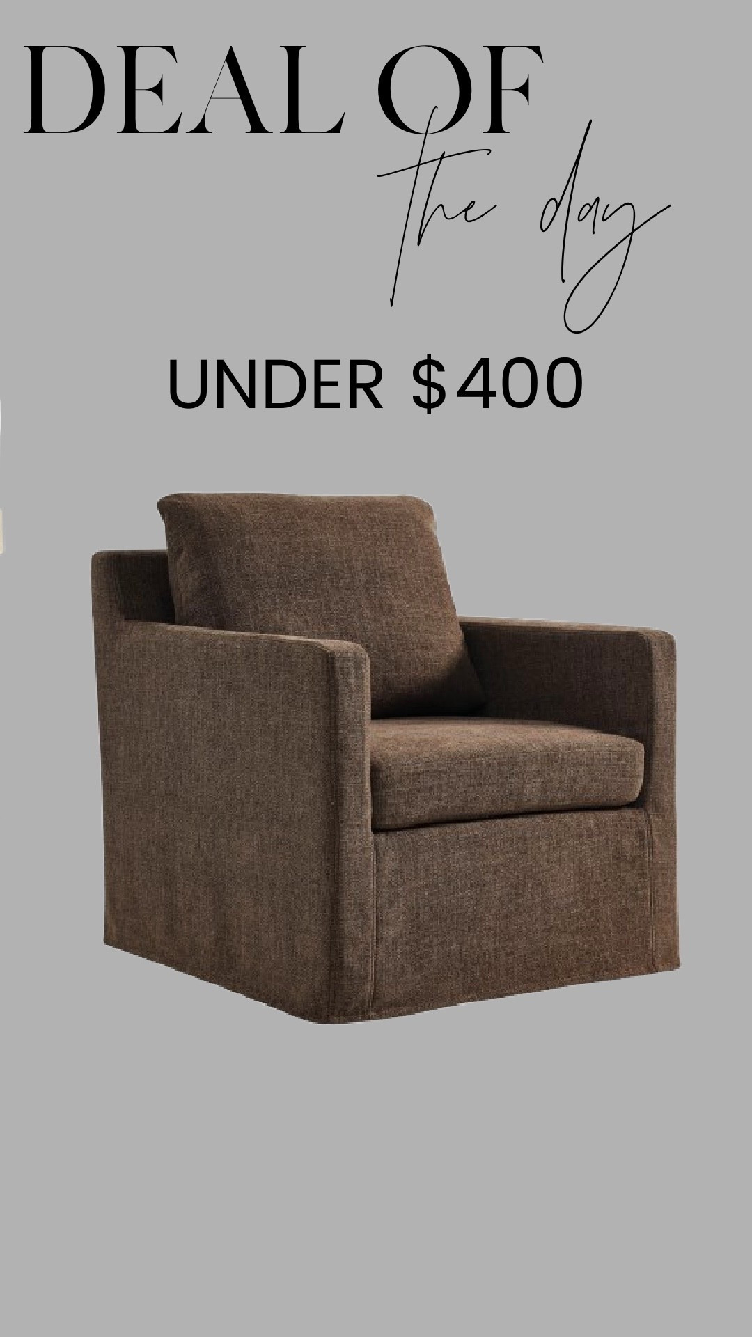 Deal of the day 🤍
A cozy accent chair that looks designer without the designer price. Clean lines, rich texture, and under $400 — perfect for living rooms, bedrooms, or reading corners.

#LTKSaleAlert #LTKHome