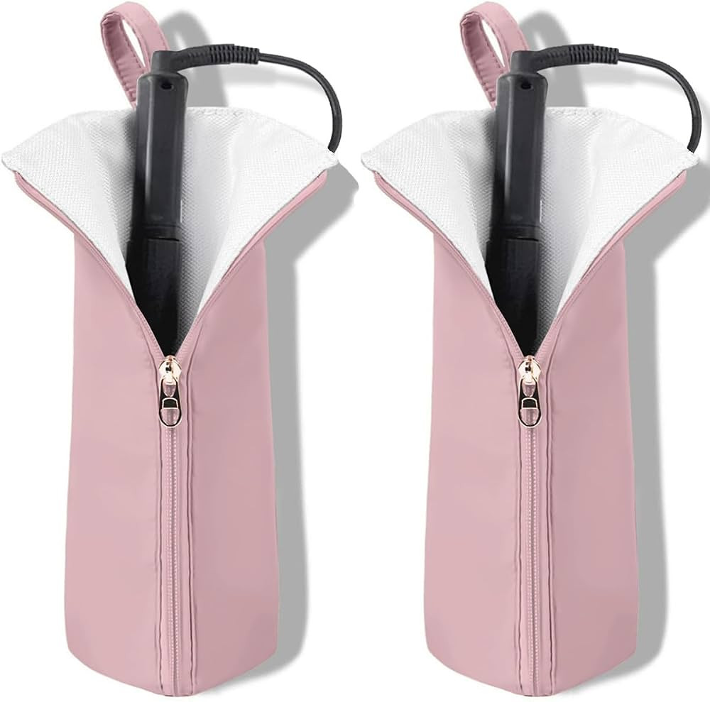 Hot Iron Holder & Mat, Heat Resistant Travel Bag for Curling Iron, Flat Iron - Hair Tool Organize... | Amazon (US)