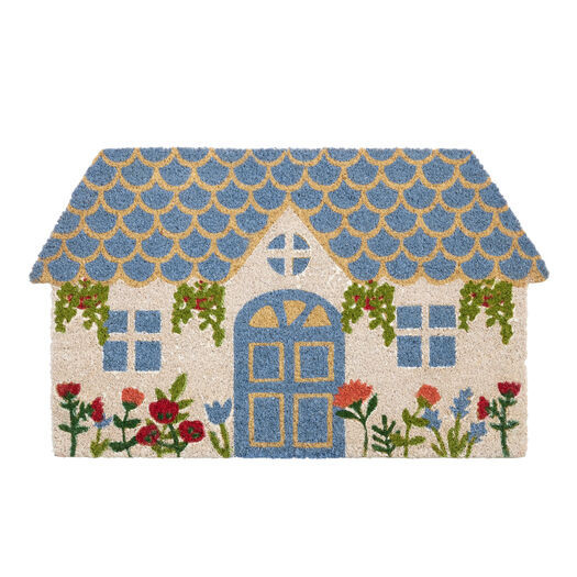 Multicolor Floral Cottage Shaped Coir Doormat by World Market | World Market
